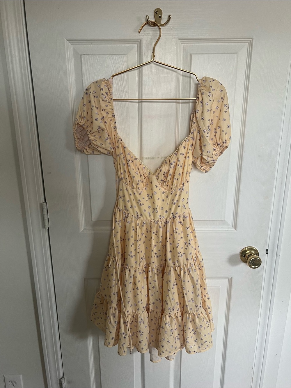Princess Polly Pale Yellow Floral Mini Dress